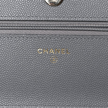 Chanel Caviar Quilted Wallet On Chain WOC Grey 5 of 10