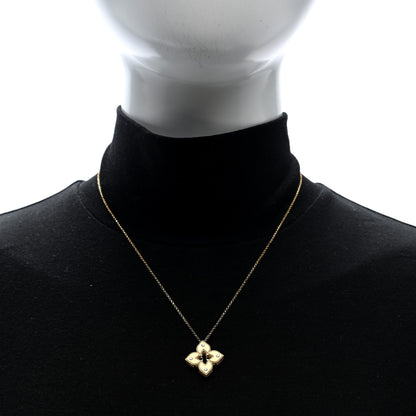 Roberto Coin 18K Yellow Gold Diamond Medium Venetian Princess Flower Pendant Necklace 2 of 5