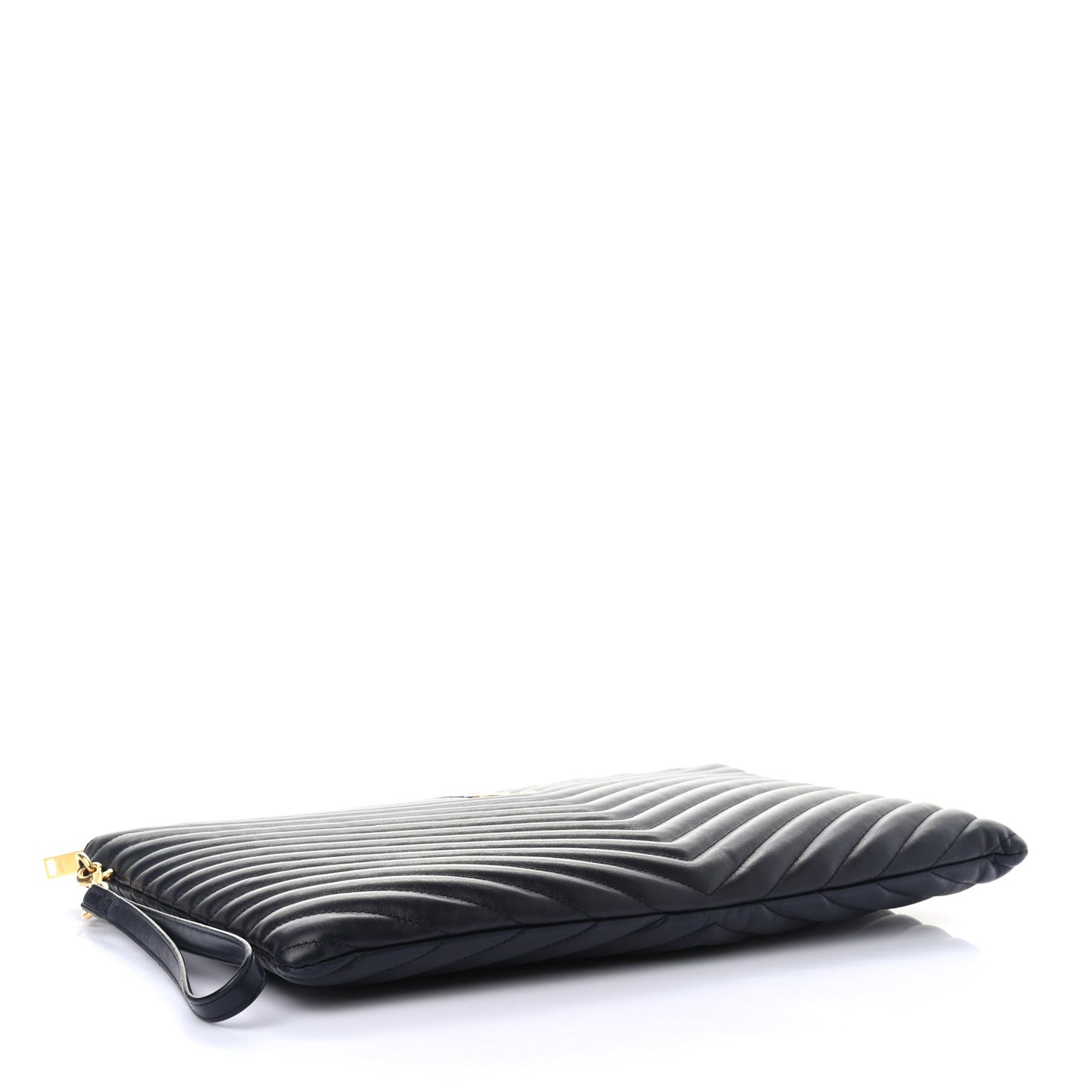 Calfskin Matelasse Chevron Monogram Document Holder Marine