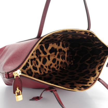 Dolce & Gabbana Textured Calfskin Miss Escape Tote Grapes 5 of 6