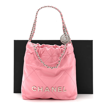 Chanel Shiny Calfskin Quilted Mini Chanel 22 Pink 11 of 11
