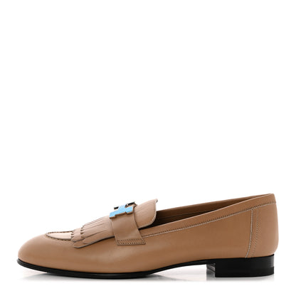 Hermes Goatskin Womens Royal Loafers 38 Beige Argile 1 of 13
