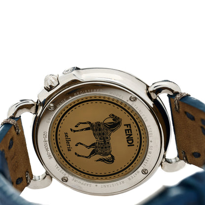 Fendi Stainless Steel Calfskin Mother of Pearl 37mm Selleria Quartz Watch Blue 4 of 4