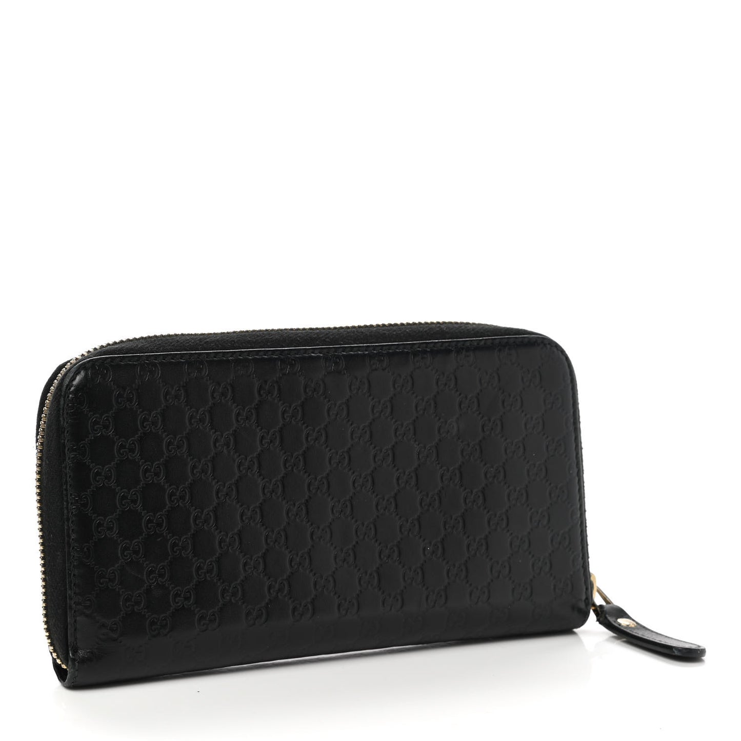 Microguccissima Zip Around Wallet Black