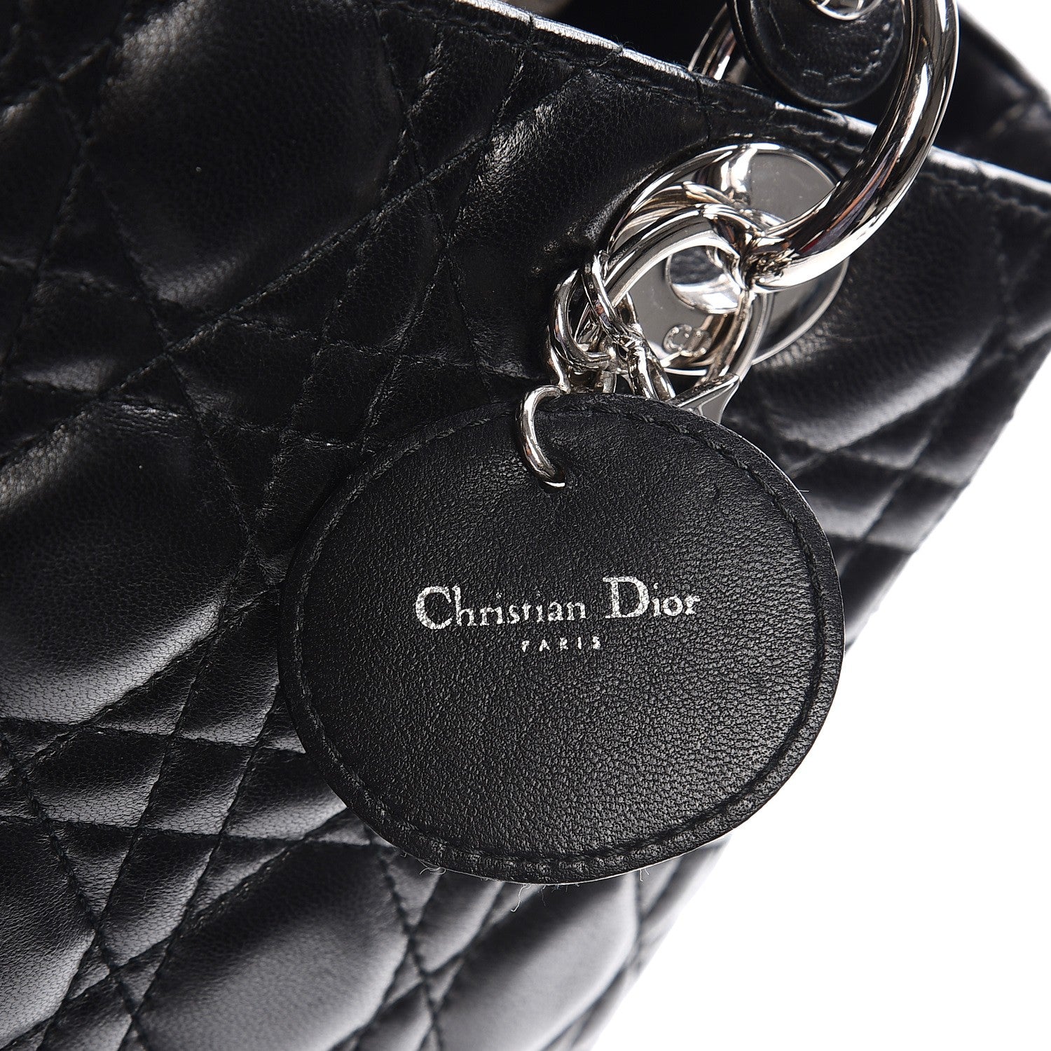 Christian Dior Lambskin Cannage Medium Lady Dior Black 13 of 15