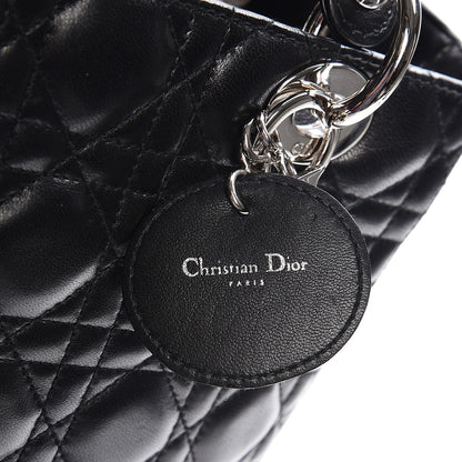 Christian Dior Lambskin Cannage Medium Lady Dior Black 13 of 15