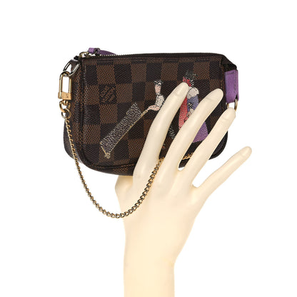 Louis Vuitton Damier Ebene Illustre Mini Pochette Accessories Violet 2 of 12
