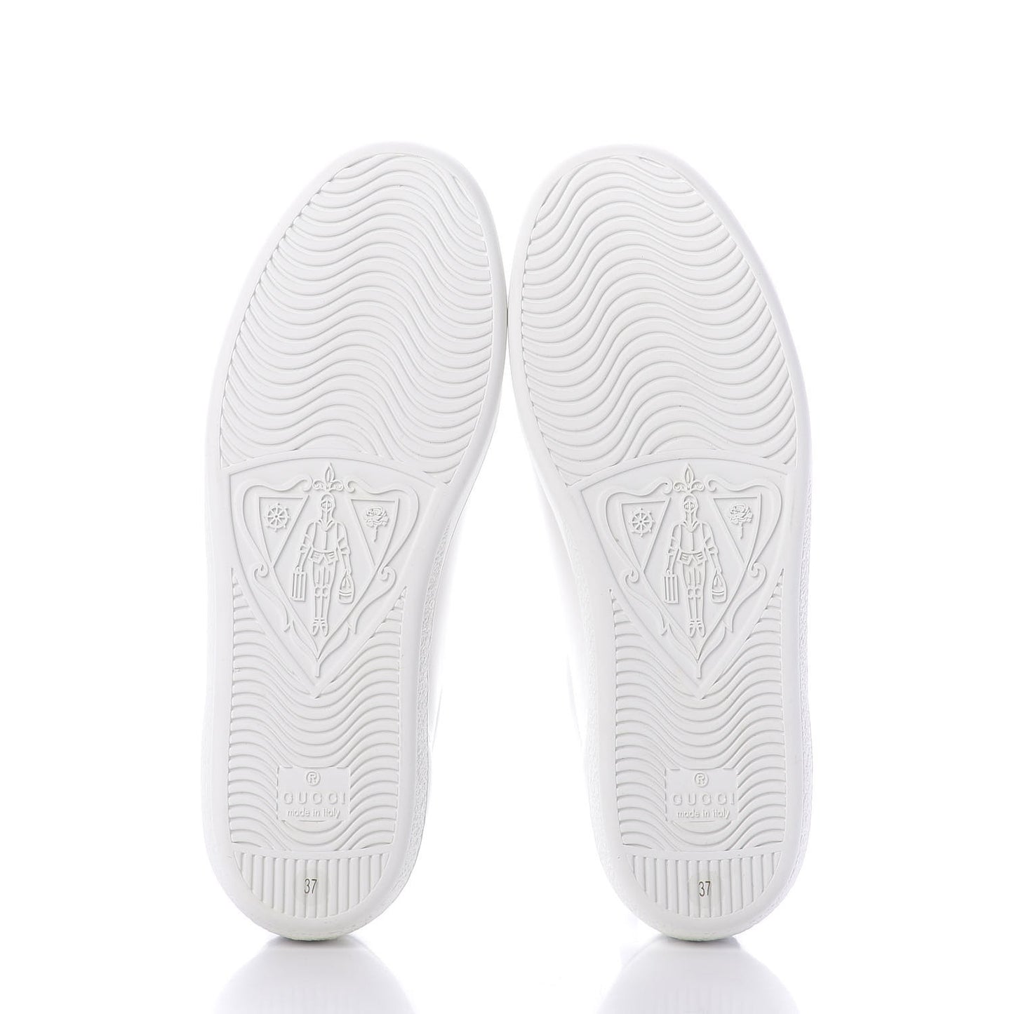 Calfskin Interlocking G Perforated Womens Ace Sneakers 37 White Grey Sky