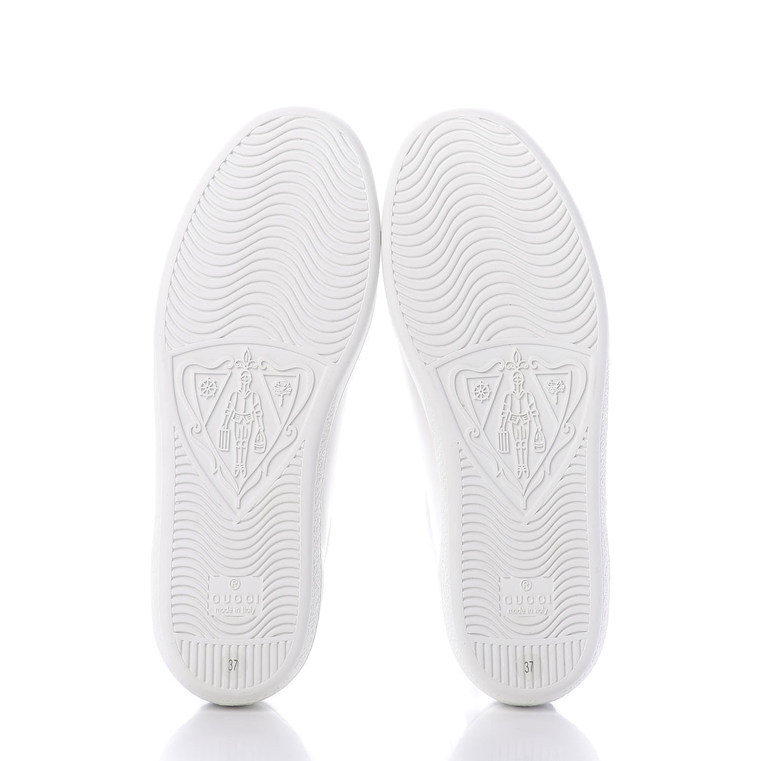 Gucci Calfskin Interlocking G Perforated Womens Ace Sneakers 37 White Grey Sky 6 of 11