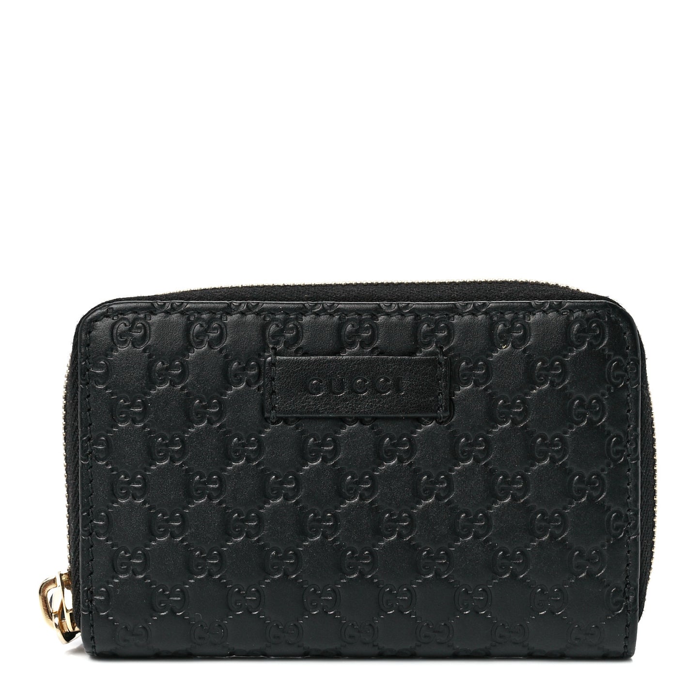 Microguccissima Zip Around Card Case Black