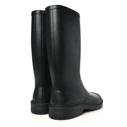 Chanel Caoutchouk CC High Boots 40 Black 5 of 10