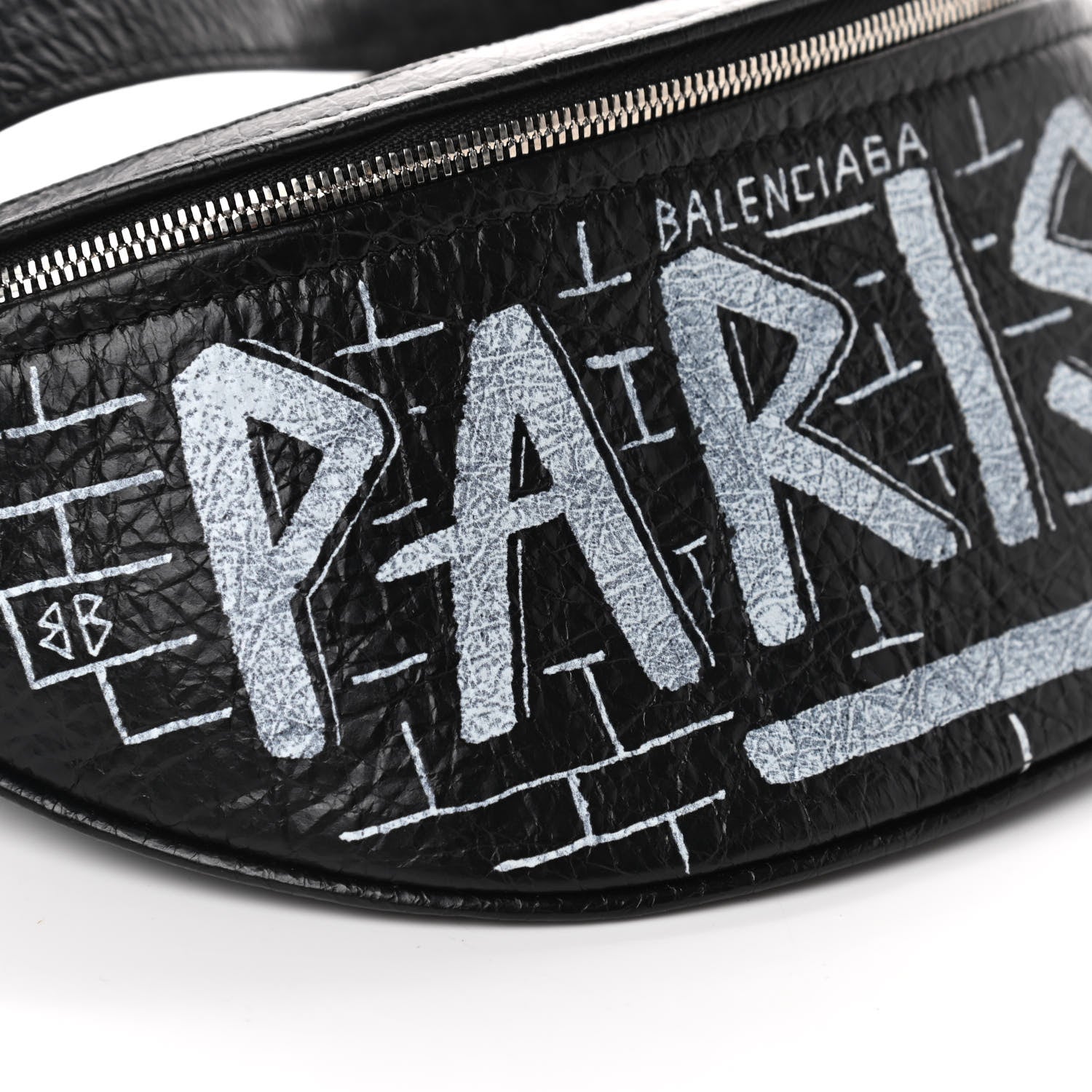 Balenciaga Agneau Arena Graffiti All Over XXS Souvenir Belt Bag Black White 7 of 9