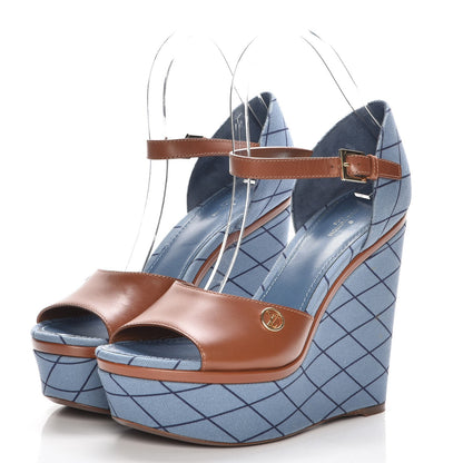 Louis Vuitton Denim Malletage Blossom Sandal 39 3 of 10