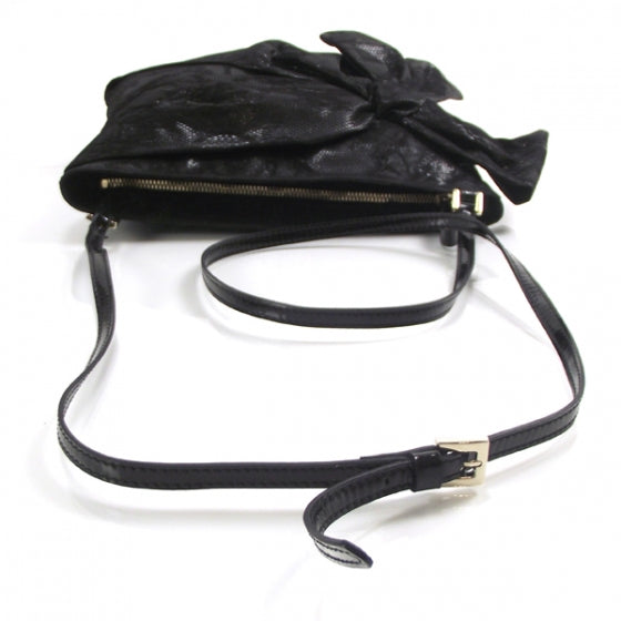 Lace Bow Crossbody Bag Black
