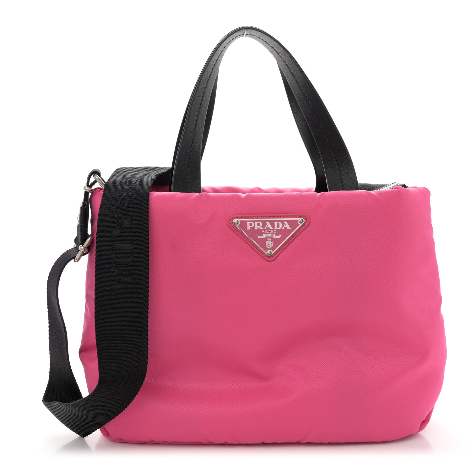 Prada Tessuto Nylon Soft Padded Shopping Tote Fuxia 1 of 9