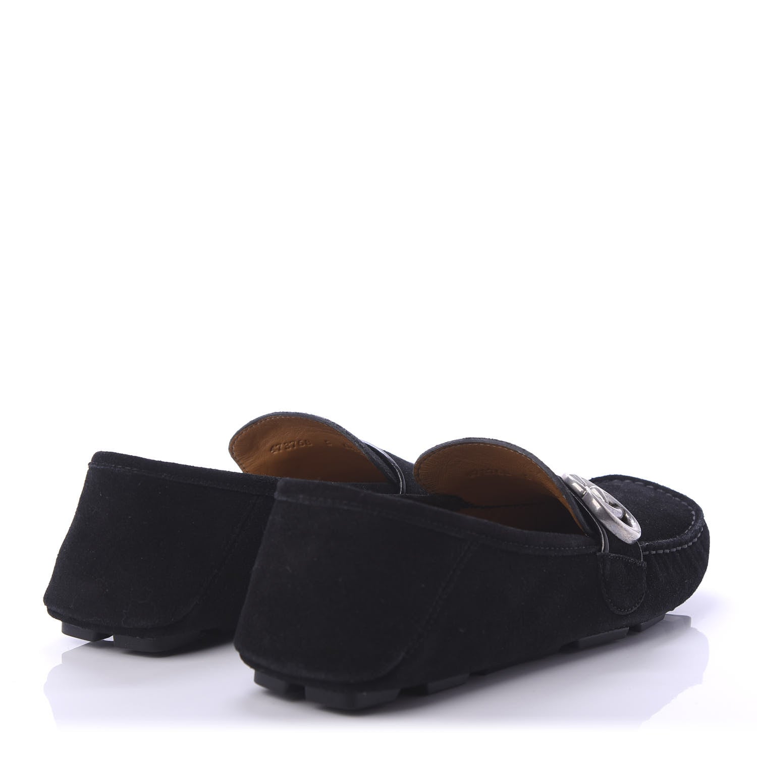 Gucci Suede Mens Driver Queen Loafers 5 Black 4 of 10