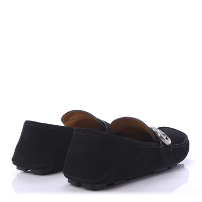 Gucci Suede Mens Driver Queen Loafers 5 Black 4 of 10