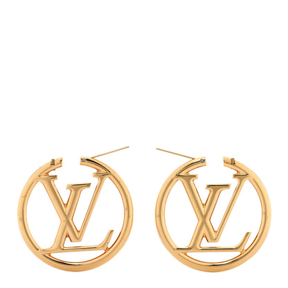 Louis Vuitton Metal Louise Hoop Earrings Gold 3 of 3
