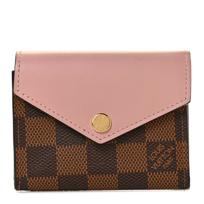 Louis Vuitton Damier Ebene Zoe Wallet Rose Ballerine 1 of 9