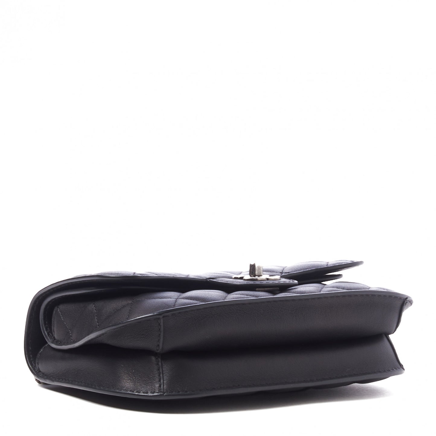 Lambskin Quilted Small Natural CC Flap Black