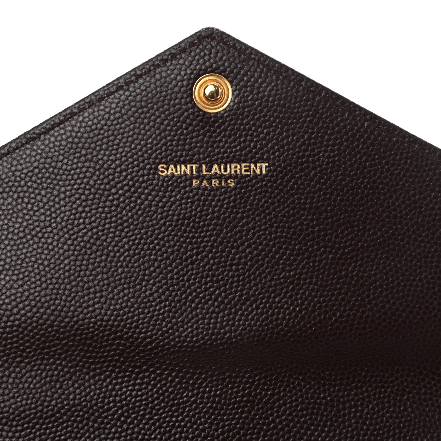 Saint Laurent Grain De Poudre Matelasse Chevron Monogram Flap Wallet Rouge Legion 6 of 8