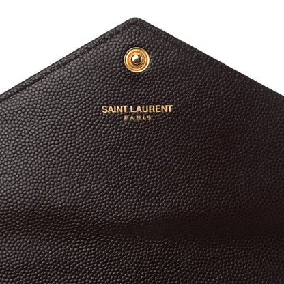 Saint Laurent Grain De Poudre Matelasse Chevron Monogram Flap Wallet Rouge Legion 6 of 8