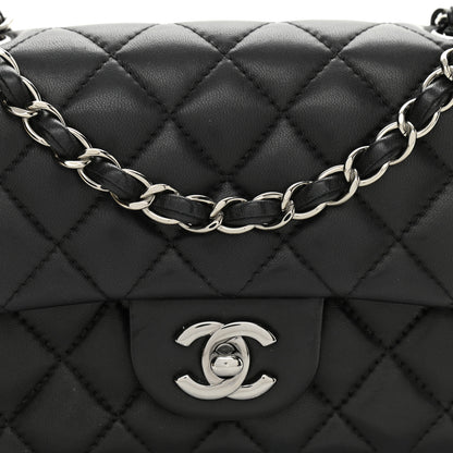 Chanel Lambskin Quilted Mini Rectangular Flap Black 9 of 11
