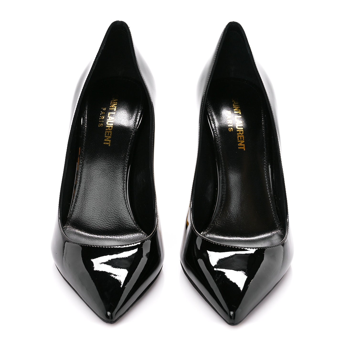 Patent Calfskin Opyum 85 Pumps 39 Black Gold