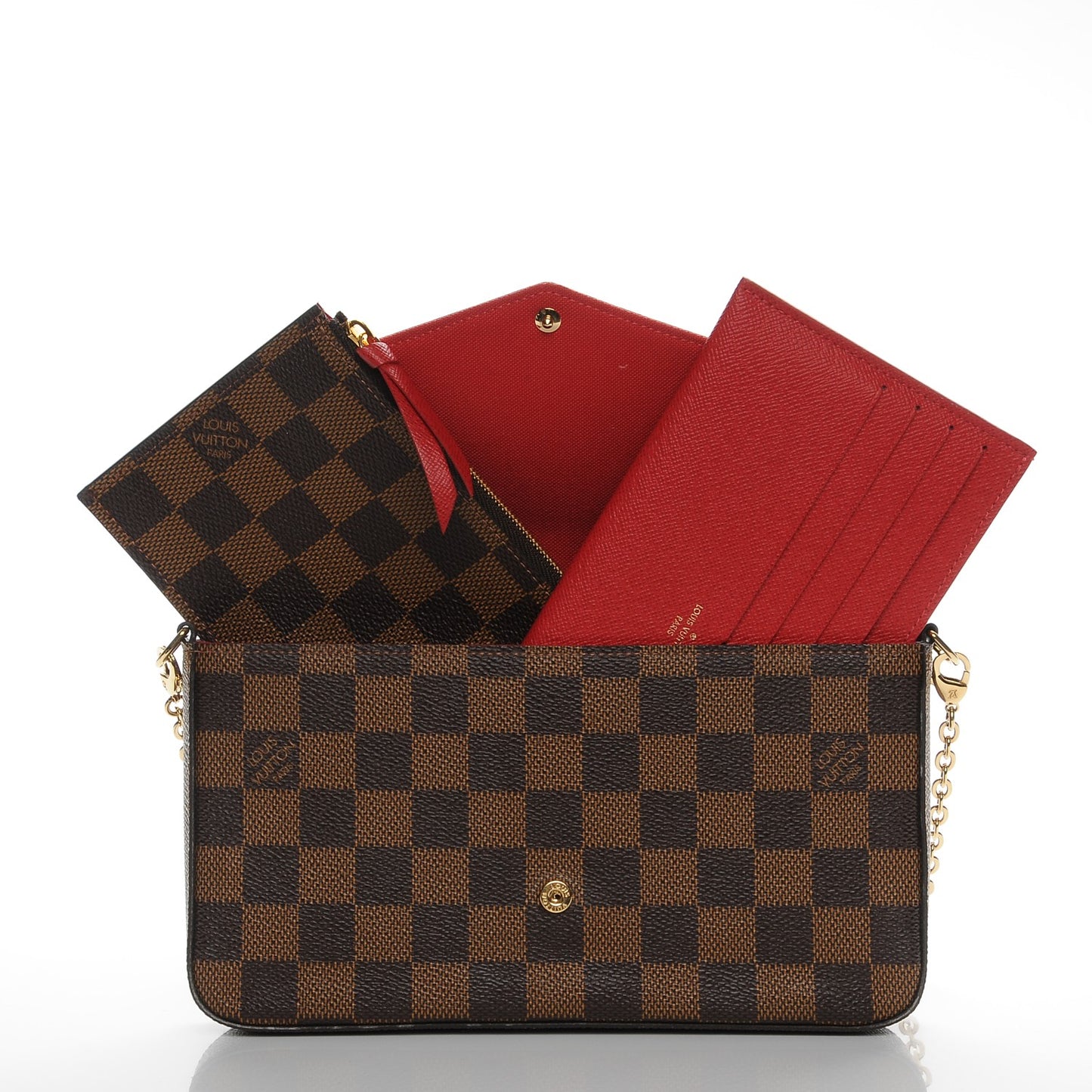 Damier Ebene Pochette Felicie Chain Wallet