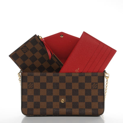 Louis Vuitton Damier Ebene Pochette Felicie Chain Wallet 5 of 9