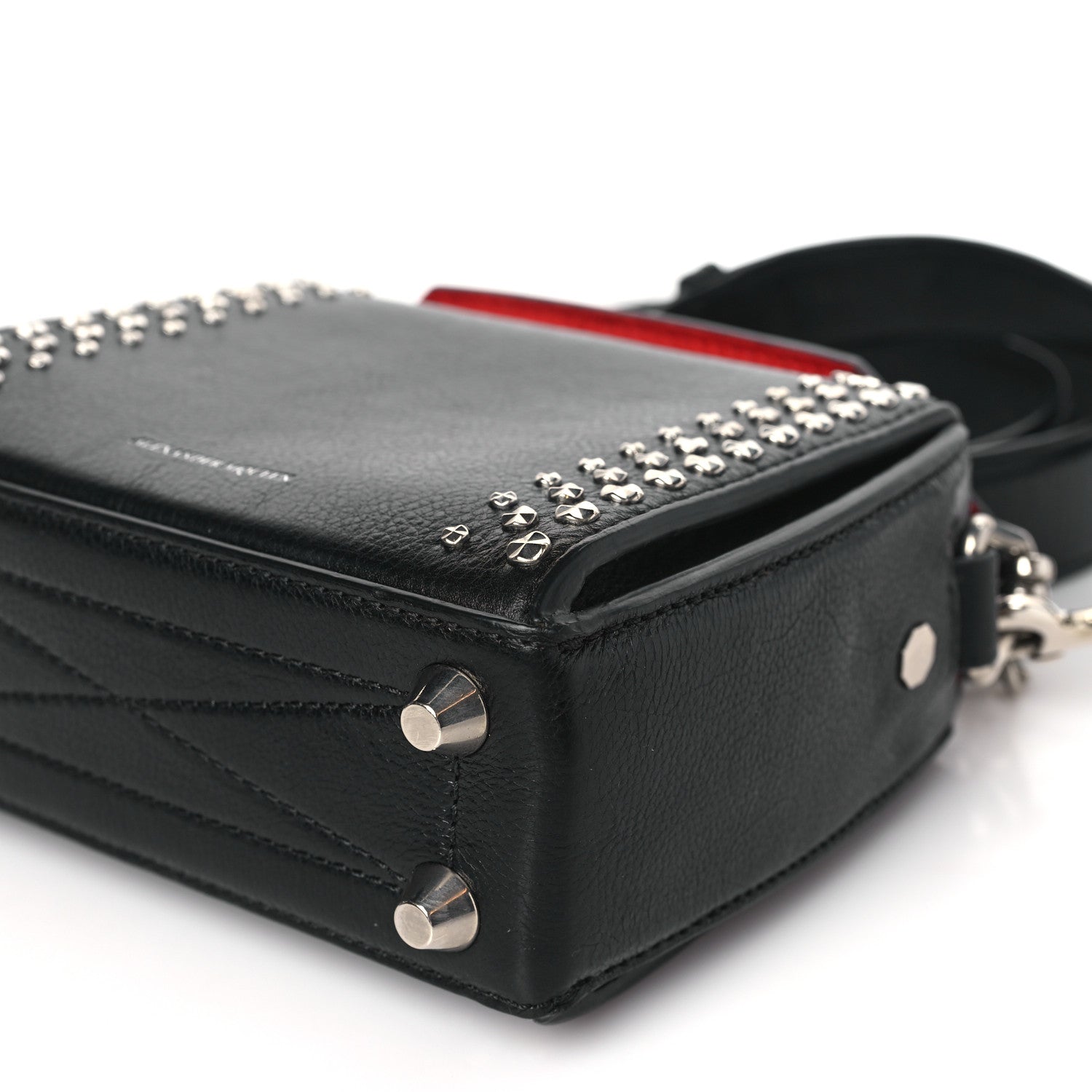 Alexander McQueen Grained Calfskin Studded Box Shoulder Bag 16 Black 8 of 8
