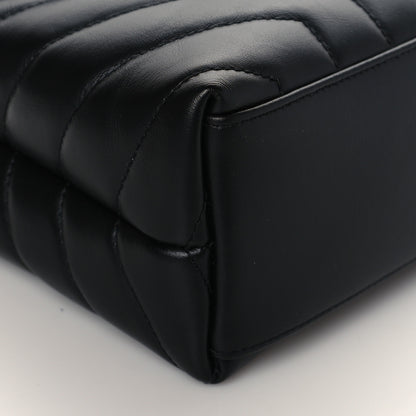 Saint Laurent Calfskin Y Quilted Monogram Monochrome Small Loulou Chain Satchel Black 8 of 10