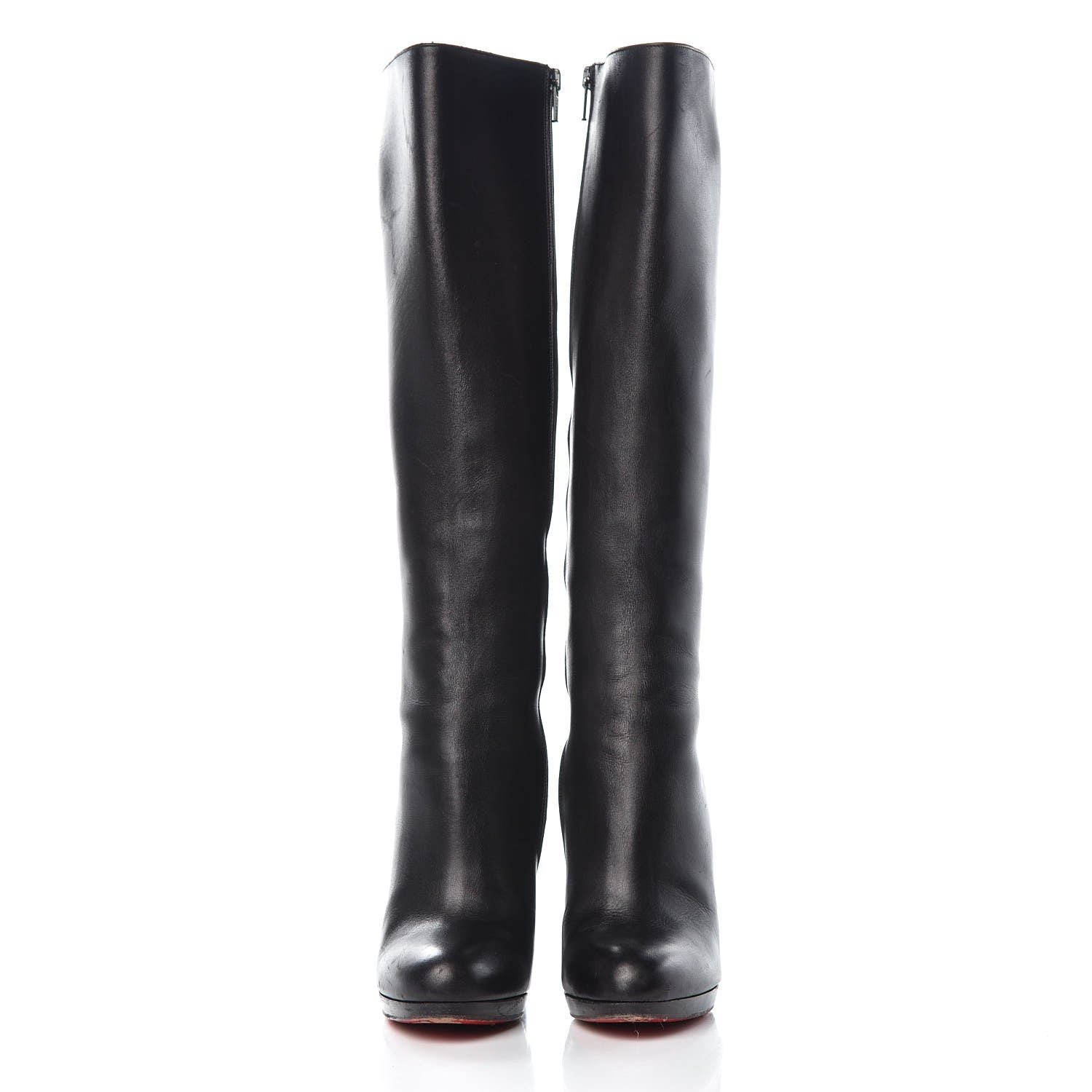 Christian Louboutin Calfskin Miss Tack Alta 100 Boots 37 Black 2 of 18