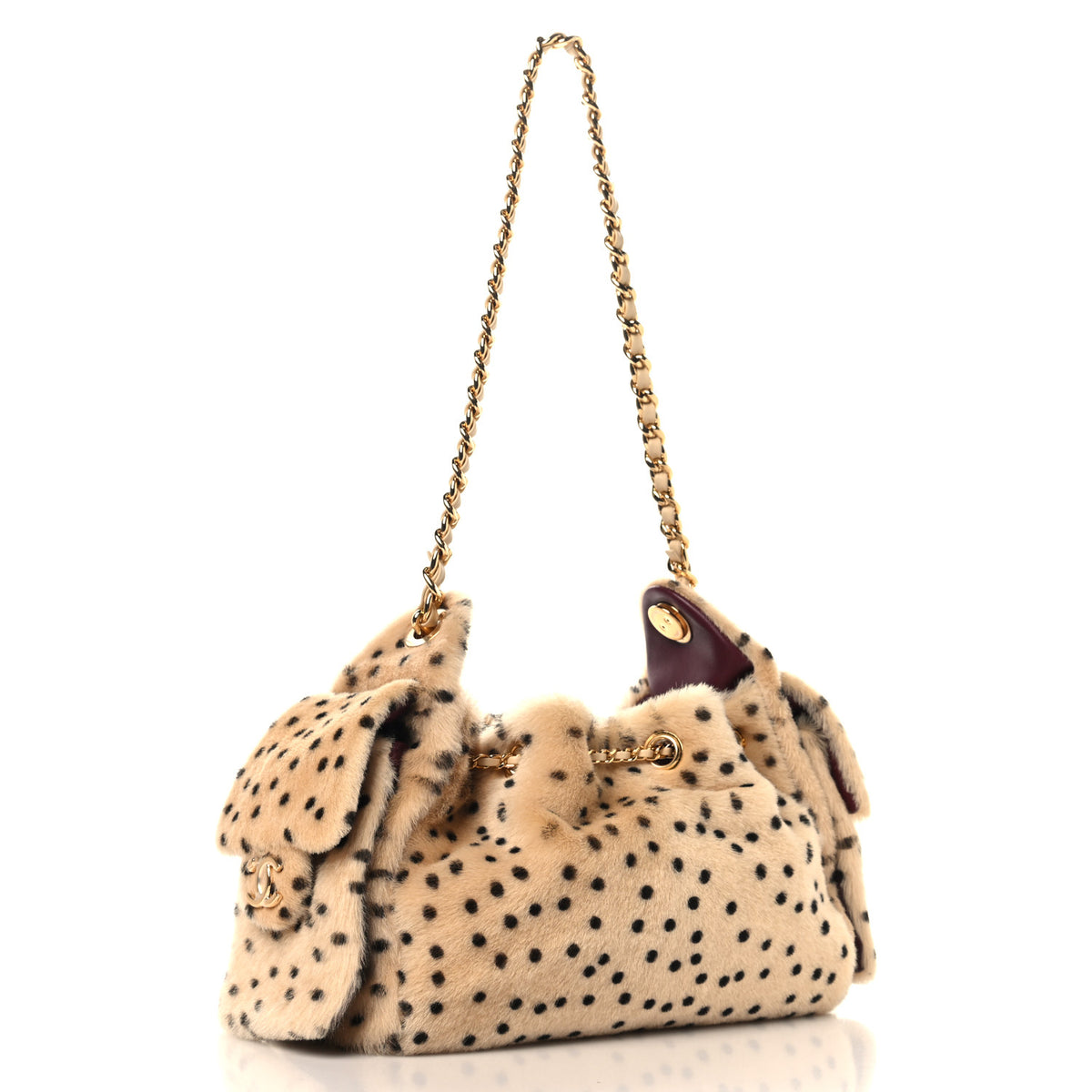 Pony Hair Mini Chanel 25 Handbag Beige Black