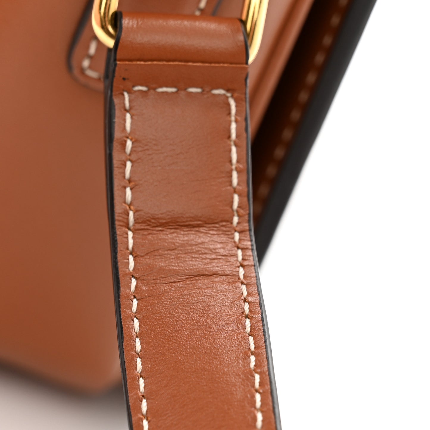 Calfskin Triomphe Canvas Teen Triomphe Bag Tan