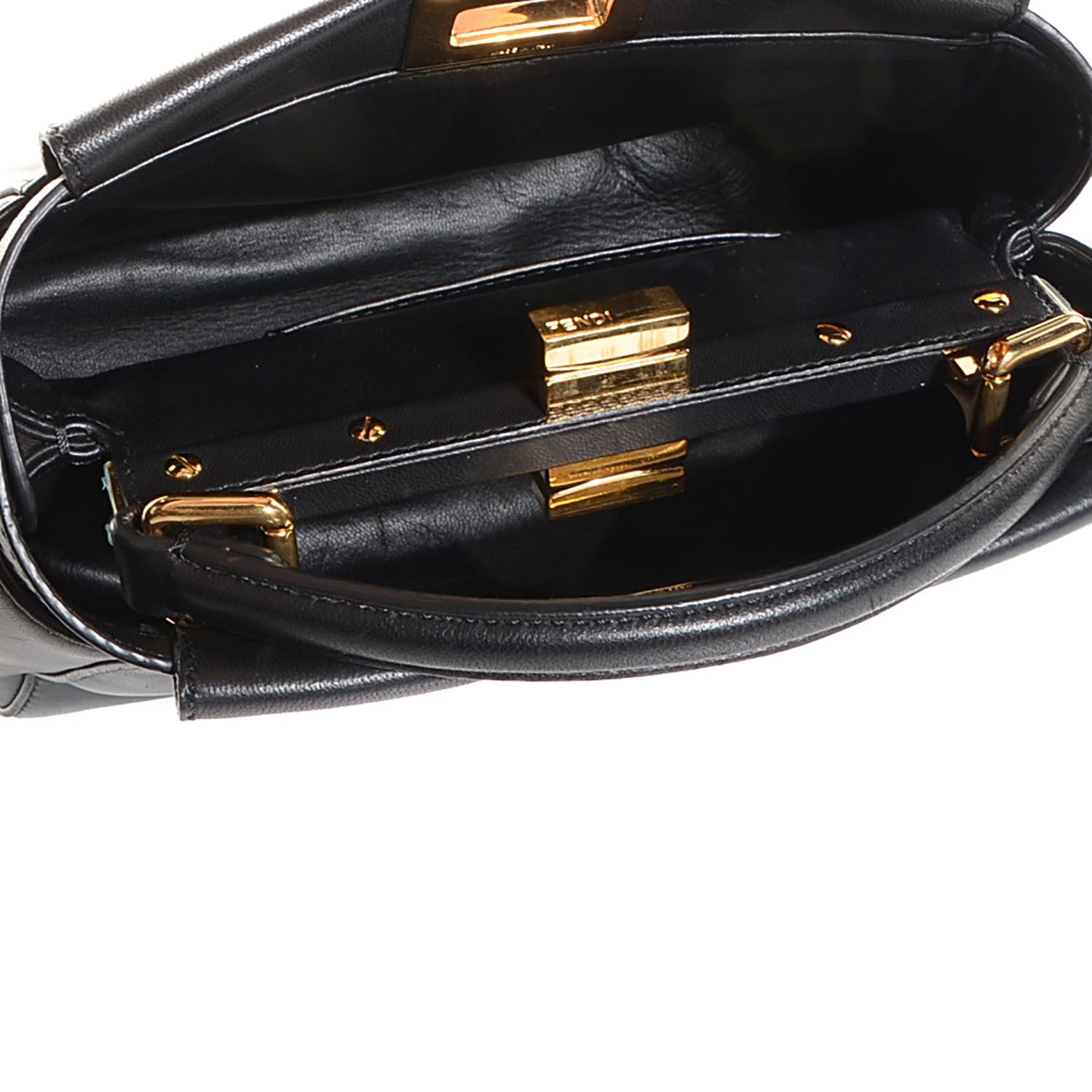 Fendi Nappa Mini Peekaboo Iconic Satchel Black 5 of 6
