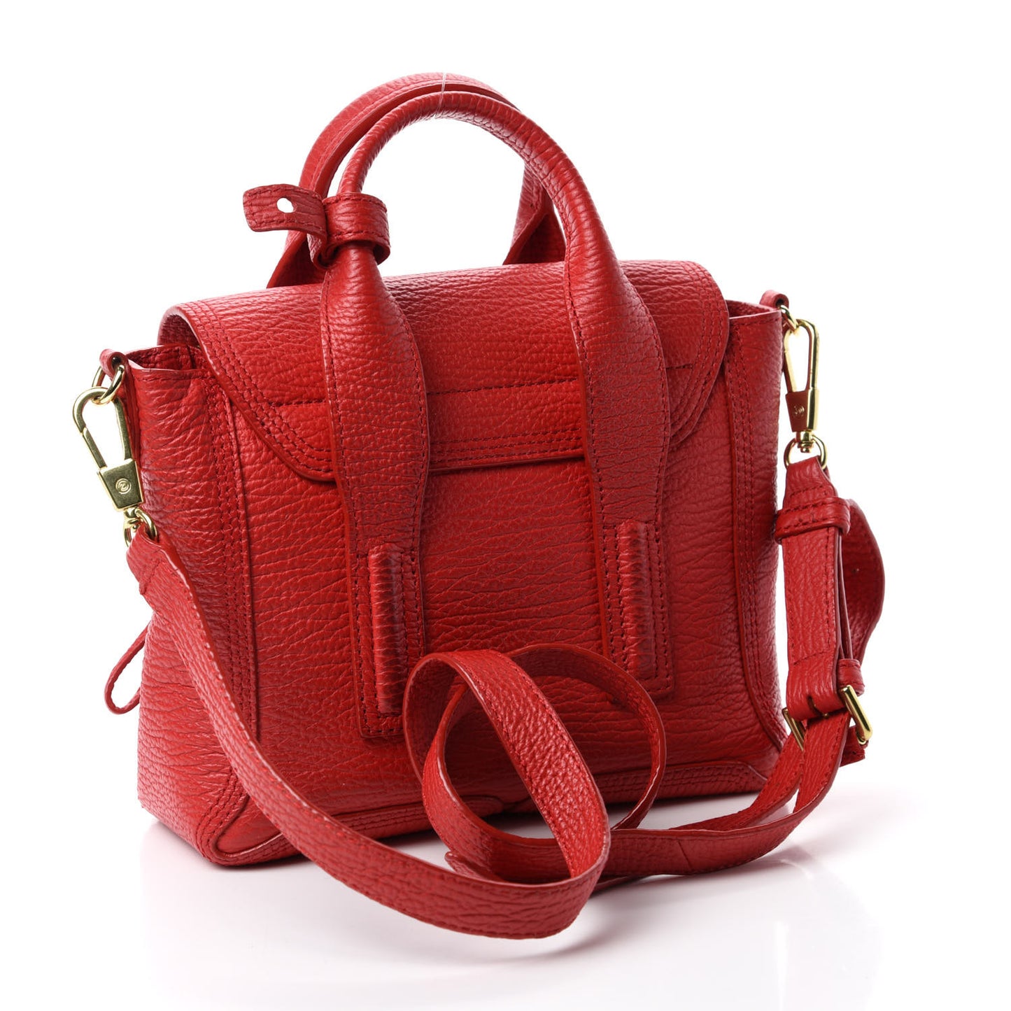 Textured Calfskin Mini Pashli Satchel Red