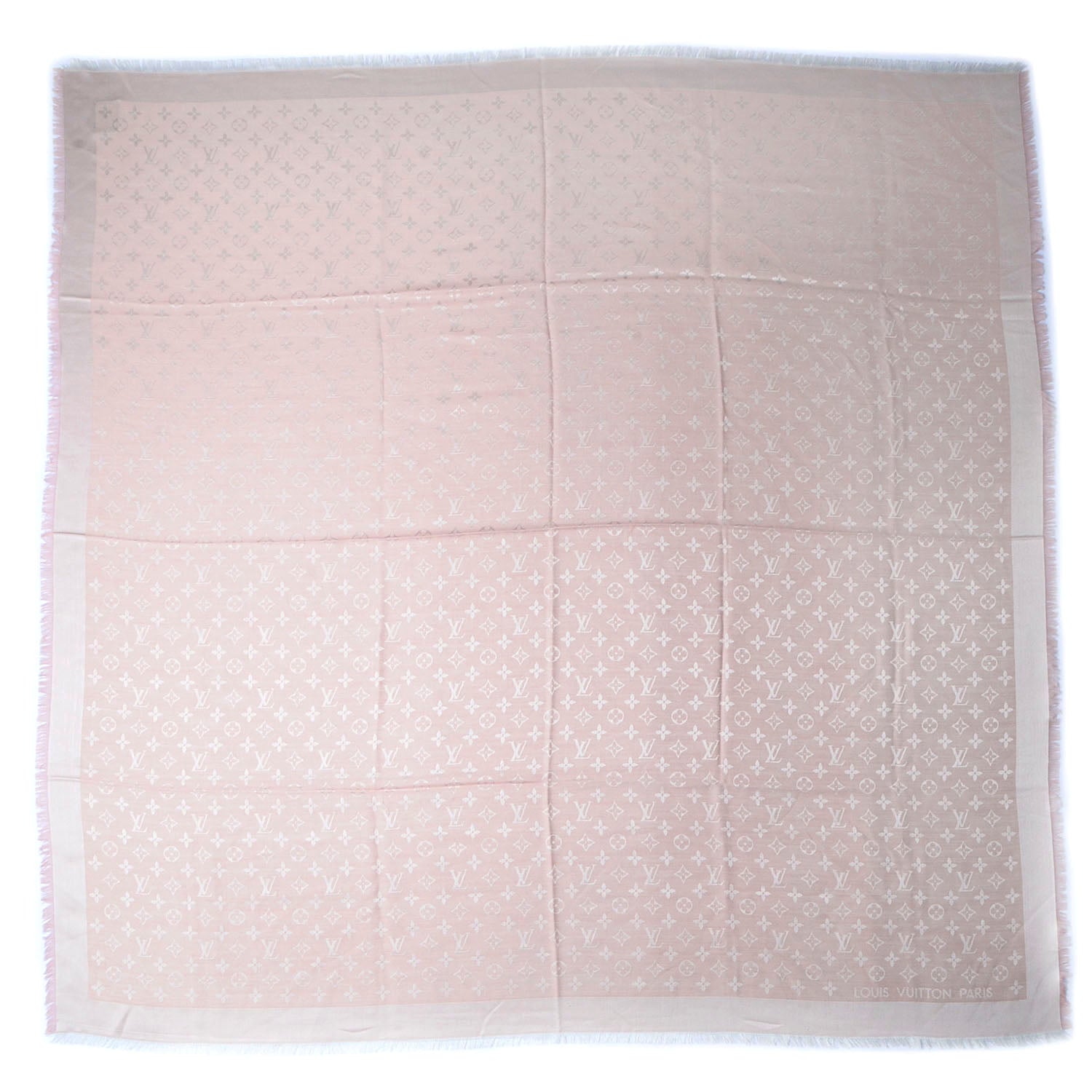 Louis Vuitton Silk Wool Monogram Denim Shawl Rose 3 of 5