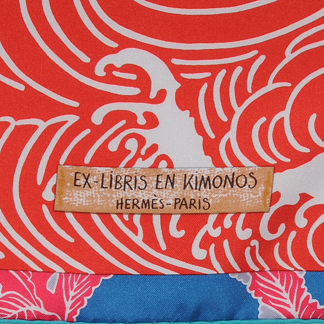Hermes Silk Ex Libris En Monogram Kimonos Scarf 90 3 of 4