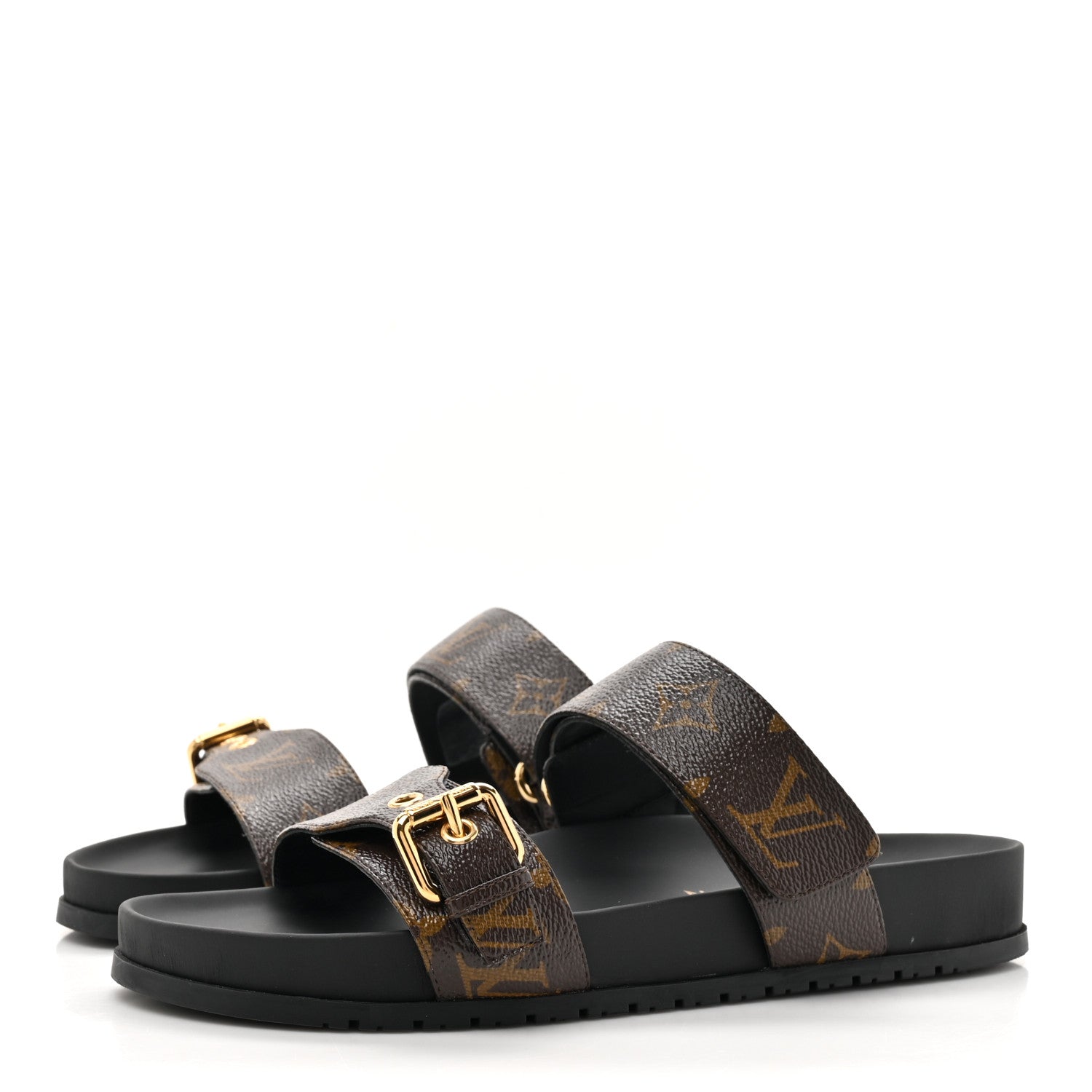 Louis Vuitton Monogram Bom Dia Mule Sandals 38.5 Black 3 of 11