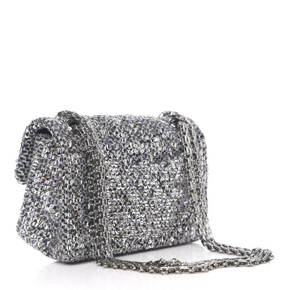 Chanel Tweed Quilted 2.55 Reissue Mini Flap Silver Black Gold 2 of 10