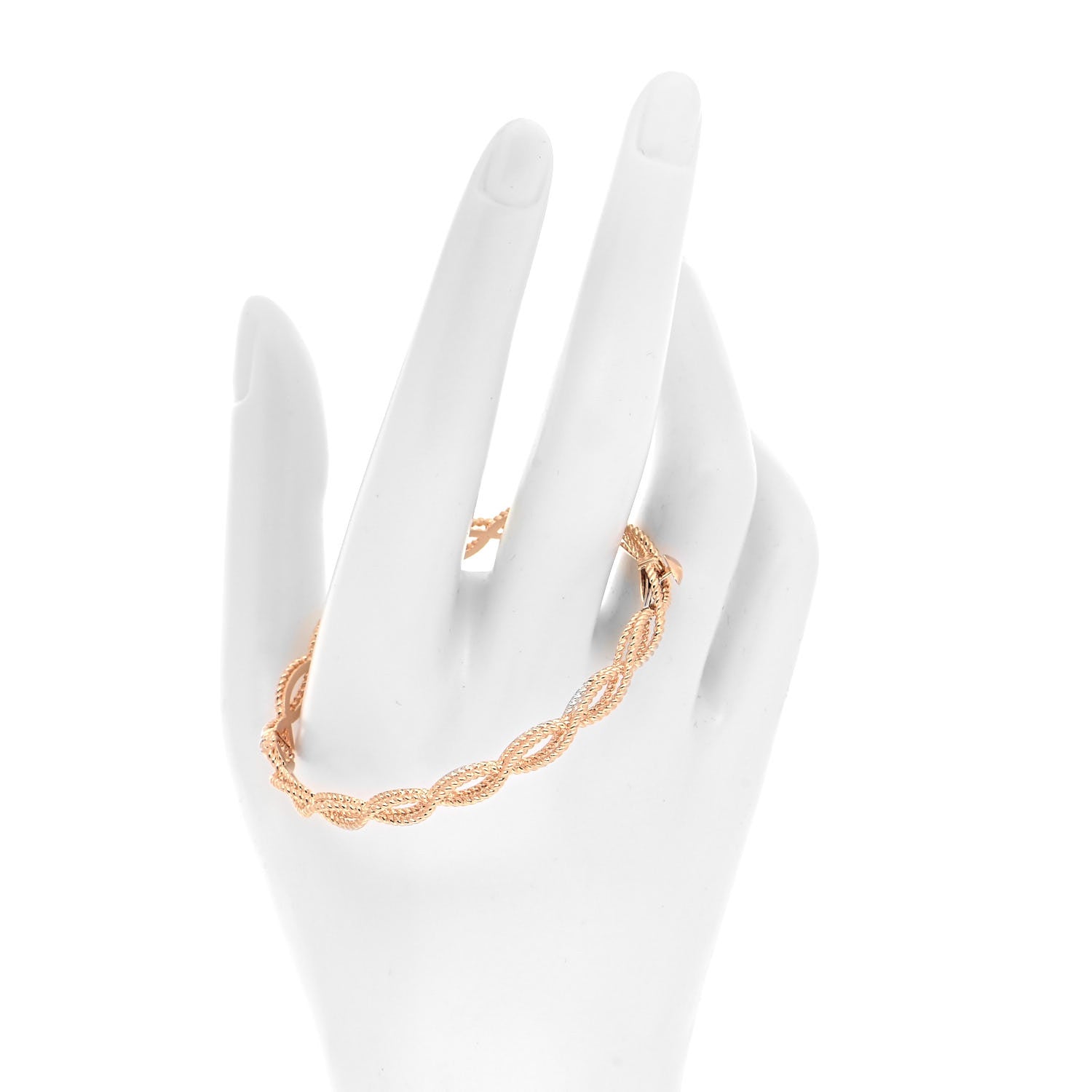 Roberto Coin 18K Rose Gold Barocco Braided Bangle Bracelet 2 of 5