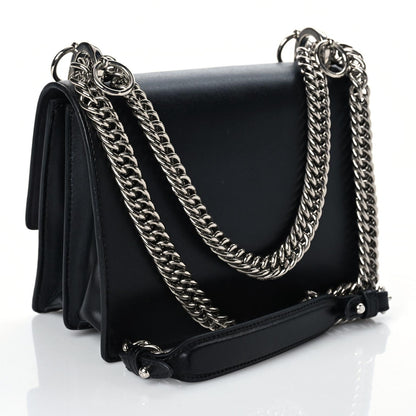 Fendi Vitello Liberty Lucido Metal Monster Eyes Studded Small Kan I Shoulder Bag Black 3 of 9