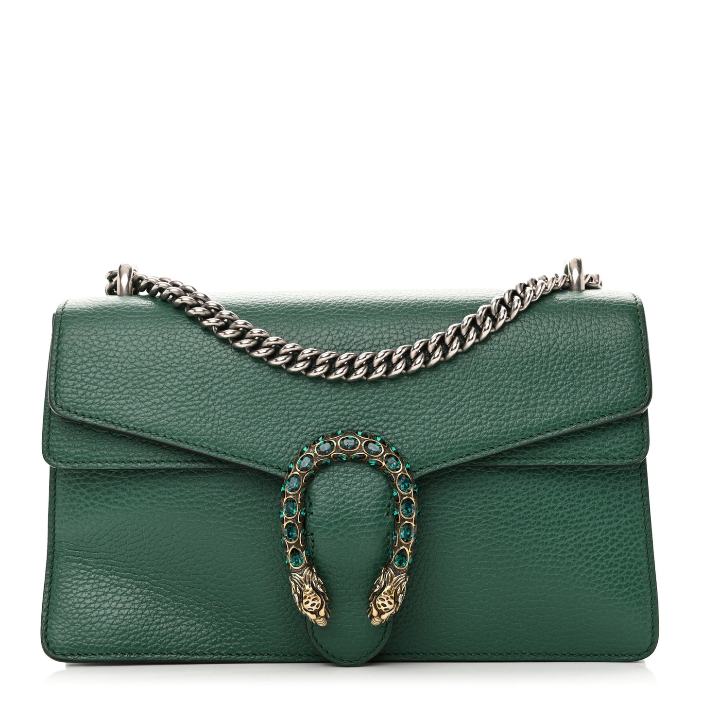 Pebbled Calfskin Small Dionysus Shoulder Bag Emerald