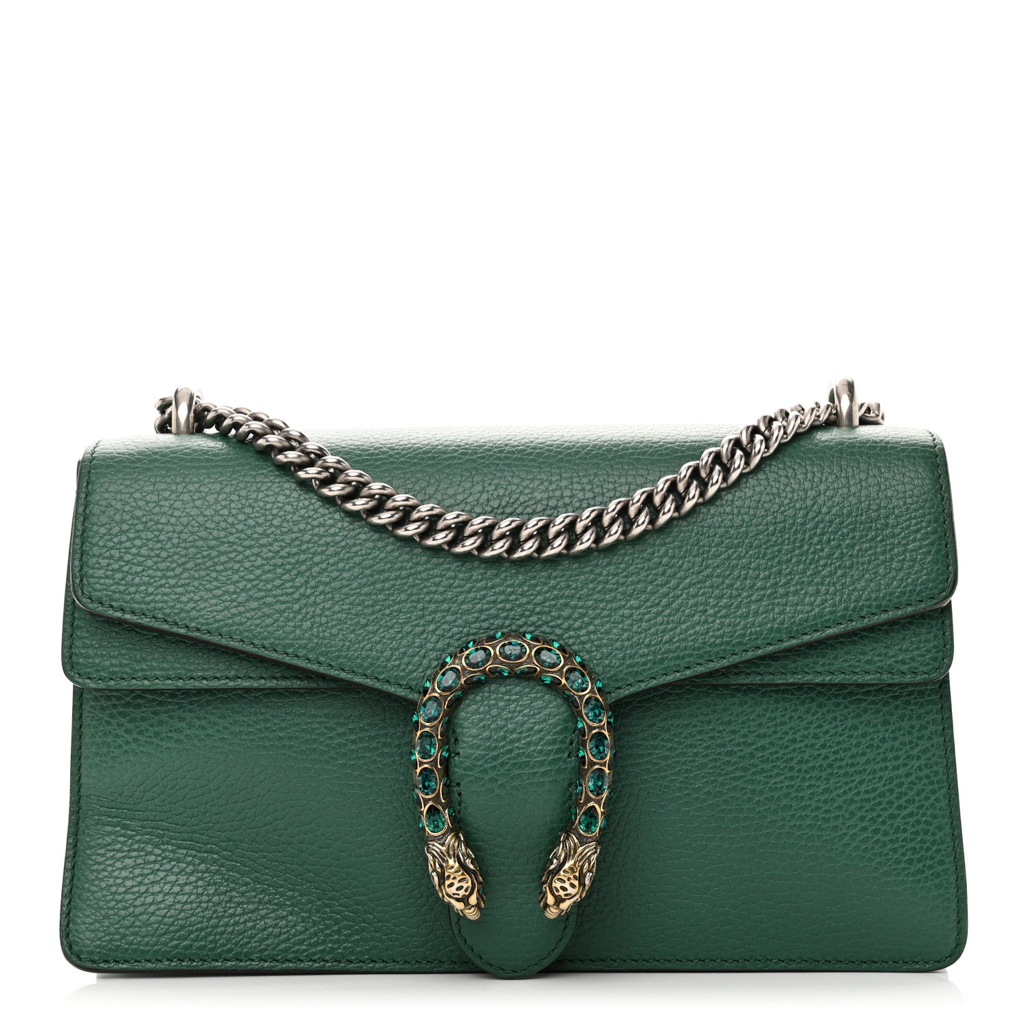Gucci Pebbled Calfskin Small Dionysus Shoulder Bag Emerald 1 of 11
