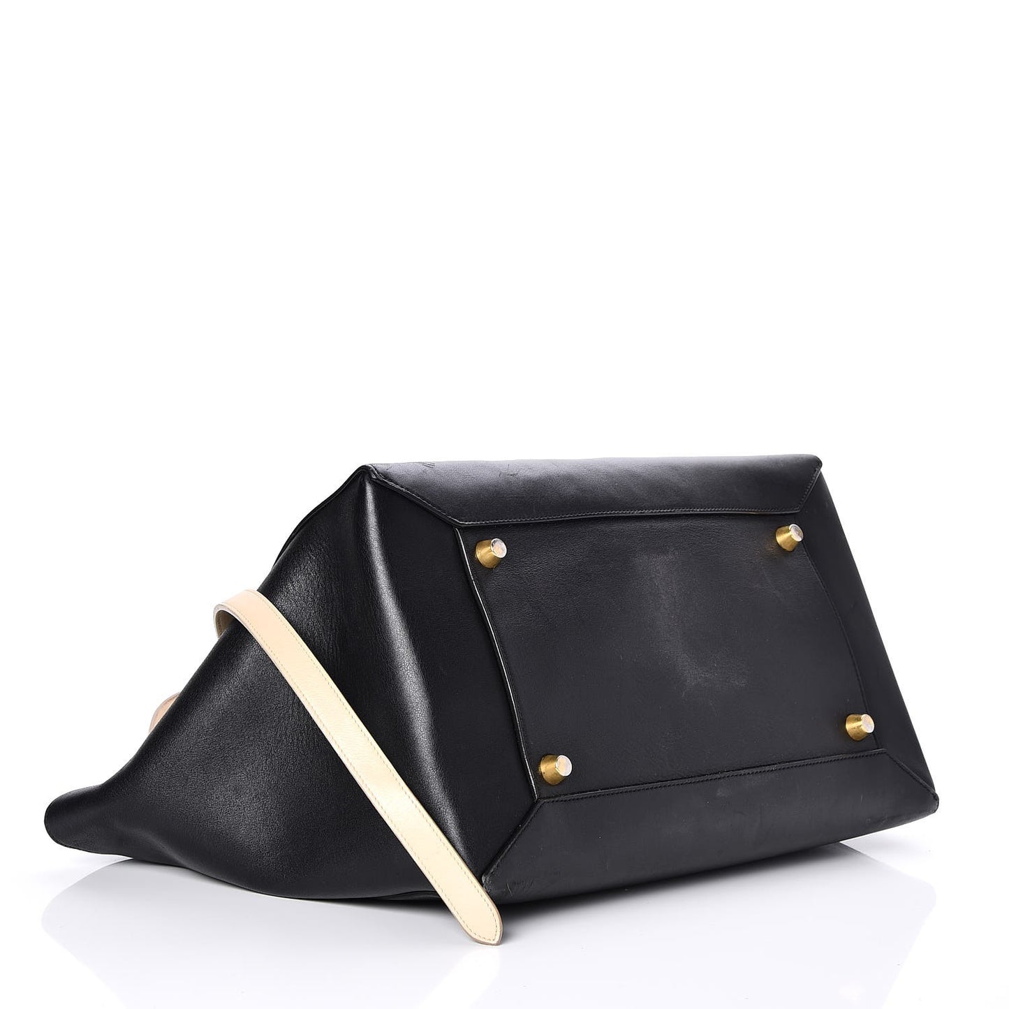 Smooth Calfskin Large Bi-Color Belt Bag Black