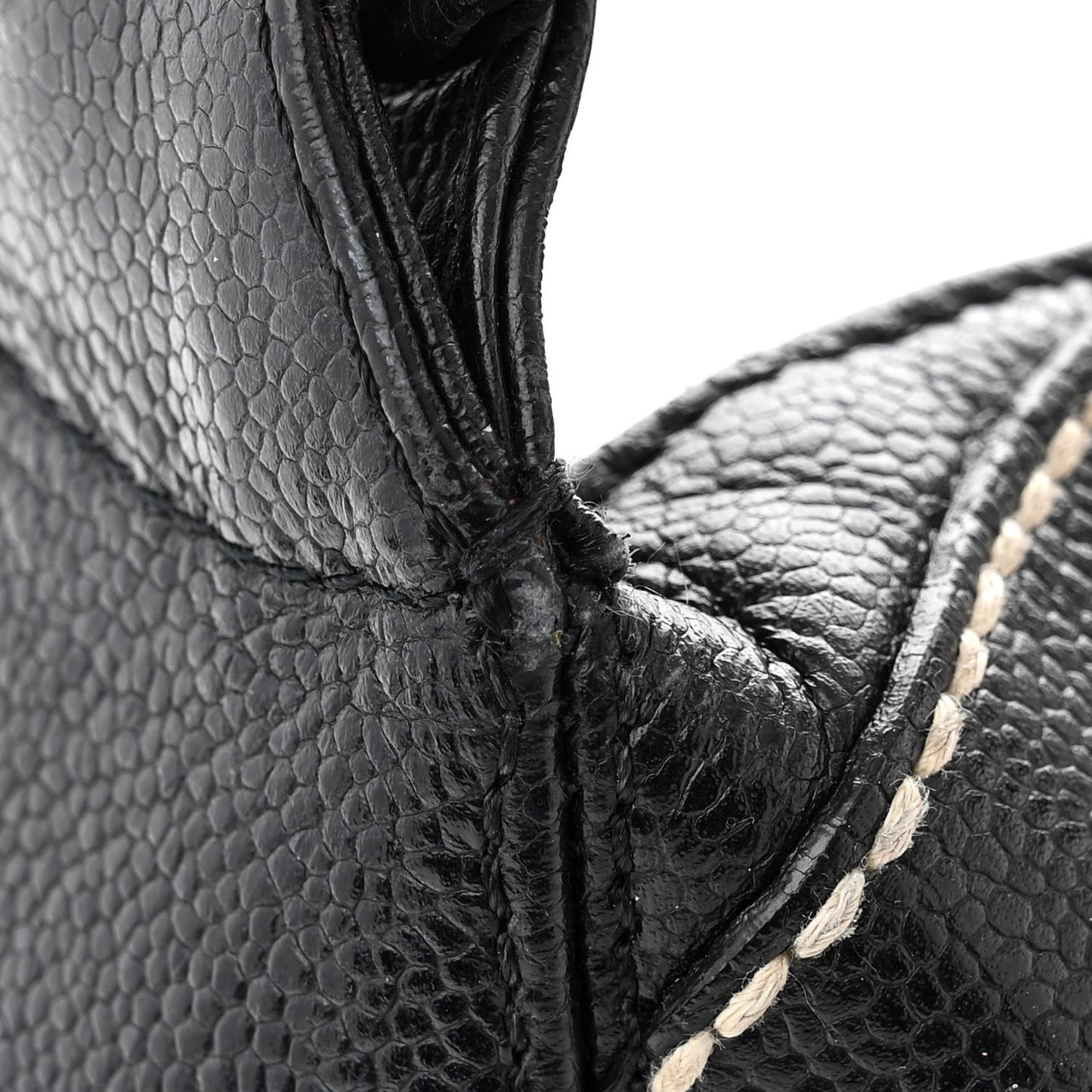 Caviar CC Stitched Medium Hobo Black