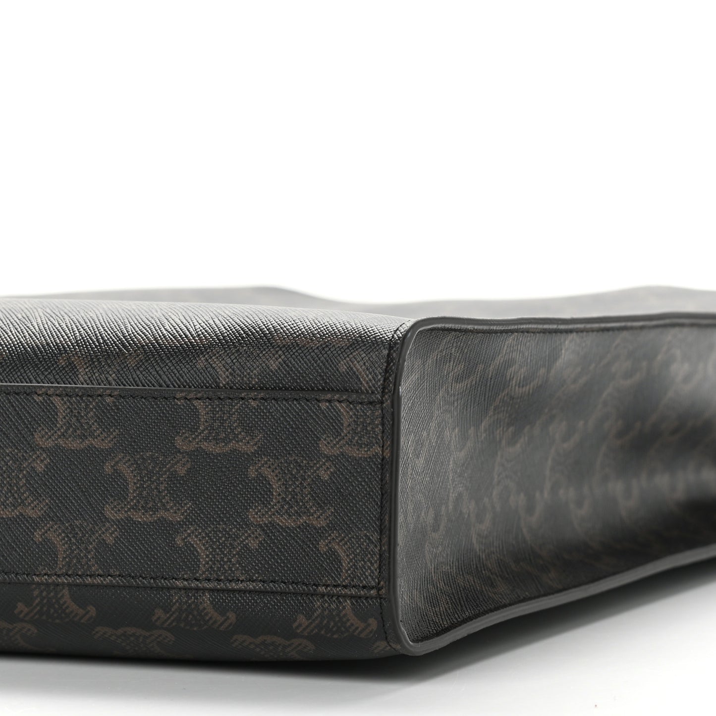 Triomphe Canvas Calfskin Small Vertical Cabas Tan