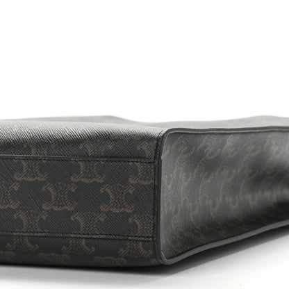 Celine Triomphe Canvas Calfskin Small Vertical Cabas Tan 8 of 9