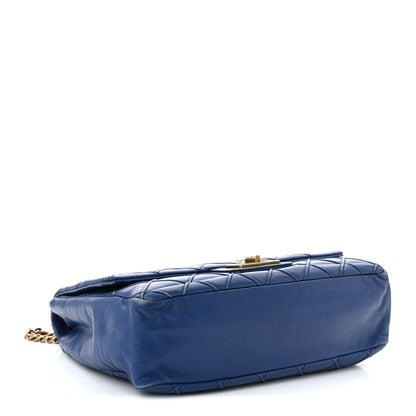 Chanel Calfskin Diamond Debossed Large Cosmos Flap Blue 4 of 11